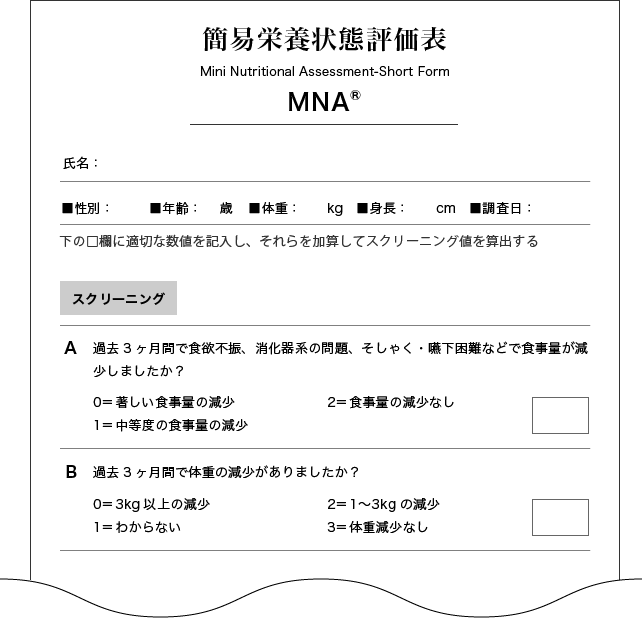 簡易栄養状態評価表